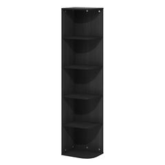 Furinno Pasir 5-Tier Corner Open Shelf Bookcase, Blackwood