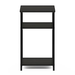 JUST Night Stand, 3-Tier Metal Frame End Table with Open Shelf, Espresso