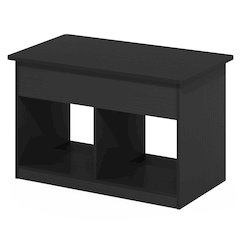 Lift Top Coffee Table With Storage Shelf, Hidden Compartment,Dark Americano