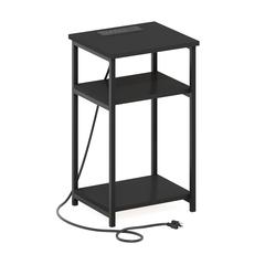 Moretti 3-Tier USB and Type-C Charging Port Open Storage Side Table