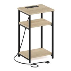Moretti 3-Tier USB and Type-C Charging Port Open Storage Side Table