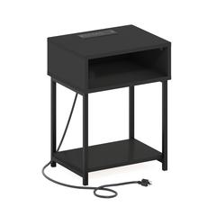Moretti USB and Type-C Charging Port Open Storage Side Table