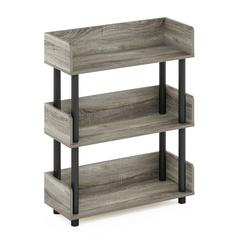 Turn-N-Tube 3-Tier Toolless Display Rack, French Oak/Black