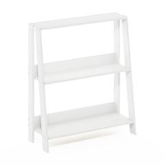 Ladder Bookcase Display Shelf, 3-Tier, White