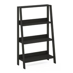 Ladder Bookcase Display Shelf, 4-Tier, Espresso