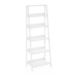 Ladder Bookcase Display Shelf, 6-Tier, White
