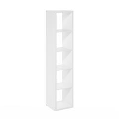 Cubicle Open Back Decorative Verticle Cube Storage Organizer, 5-Cube, White