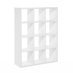 Cubicle Open Back Decorative Cube Storage Organizer, 12-Cube, White