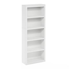 Rail 5-Tier Open Shelf Bookcase, White