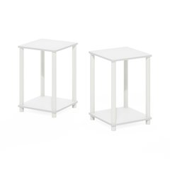 Turn-N-Tube Haydn End Table, White, Set of 2