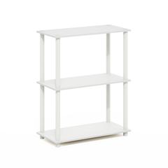 Turn-N-Tube 3-Tier Compact Multipurpose Shelf Display Rack, White/White