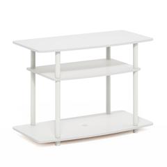 Turn-N-Tube No Tools 3-Tier TV Stands, White/White