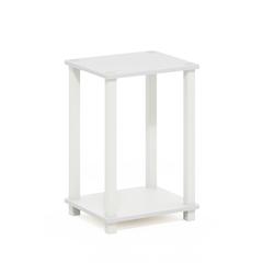 Simplistic End Table, Small, White/White