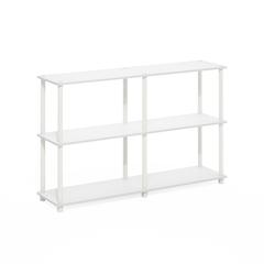 Turn-N-Tube 3-Tier Double Size Storage Display Rack, White/White