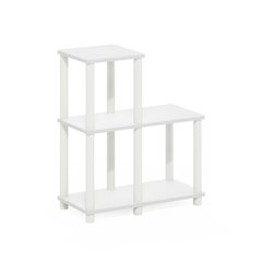 Turn-N-Tube Accent Decorative Shelf, White/White