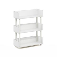 3-Tier Freestanding Multipurposes Display Rack, Bookshelf, White/White