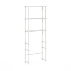 Turn-N-Tube Toilet Space Saver with 3 Shelves, White/White