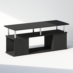 JAYA Utility Design Coffee Table, Americano, Stainless Steel Tubes