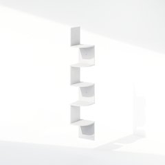 5-Tier Floating Corner Shelf, Wall Mount Shelves for Storage and Display, White