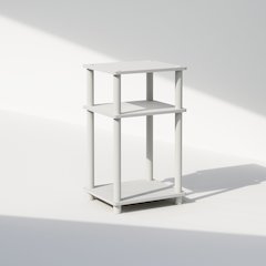 Just 3-Tier Turn-N-Tube End Table, 1-Pack, White/White