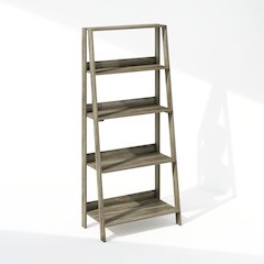 Ladder Bookcase, Bookshelf, Display Shelf, 5-Tier, French Oak