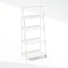 Ladder Bookcase, Bookshelf, Display Shelf, 5-Tier, White