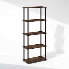 Turn-N-Tube 5-Tier Multipurpose Compact Display Rack, Shelving Unit, Bookcase