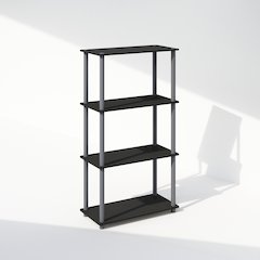 Turn-N-Tube 4-Tier Multipurpose Shelf Display Rack, Shelving Unit, Bookcase