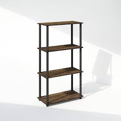 Turn-N-Tube 4-Tier Multipurpose Shelf Display Rack, Shelving Unit, Bookcase