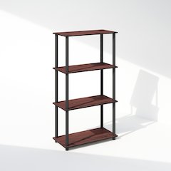 Turn-N-Tube 4-Tier Multipurpose Shelf Display Rack, Shelving Unit, Bookcase