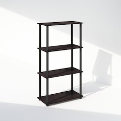 Turn-N-Tube 4-Tier Multipurpose Shelf Display Rack, Shelving Unit, Bookcase