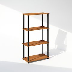 Turn-N-Tube 4-Tier Multipurpose Shelf Display Rack, Shelving Unit, Bookcase