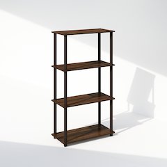 Turn-N-Tube 4-Tier Multipurpose Shelf Display Rack, Shelving Unit, Bookcase