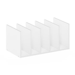 Hermite Home Office Supplies Desktop Bookshelf Storage Organizer, White