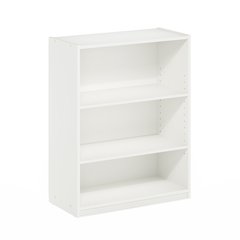 Gehry 3-Tier Bookcase, Bookshelf with Adjustable Shelves, White