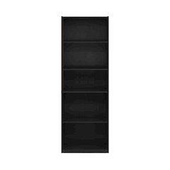 GEHRY Book Shelf, 5-Tier Bookshelf, Bookcase, with Adjustable Shelves, Darkwood