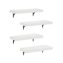 Tanna 22-Inch Wall Mounted Floating Display Shelves, White Texture, Set of 4
