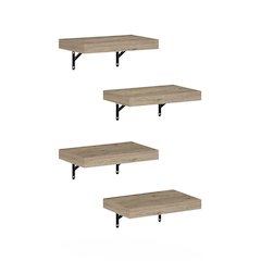 Tanna 15-Inch Wall Mounted Floating Display Shelves, Natural, Set of 4