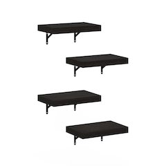 Tanna 15-Inch Wall Mounted Floating Display Shelves, Tobacco Oak, Set of 4