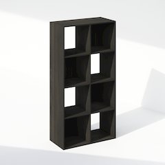 Pelli Cubic Storage Cabinet, Bookcase, Bookshelf, 8-Cube, Espresso