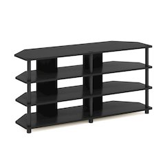 Econ Easy Assembly 4-Tier Corner TV Stand for TV up to 55-Inch, Blackwood/Black
