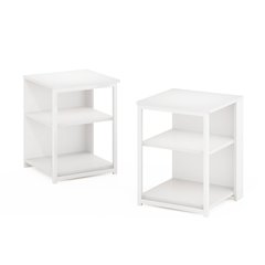 Camnus Modern Living End Table, Set of 2, Solid White/White