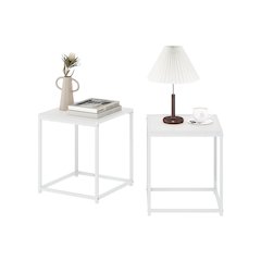 Camnus Modern Living End Table, Solid White/White, Set of 2
