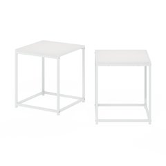 CAMNUS Side Table, Set of 2 End Table, Night Stand, Nightstand, White