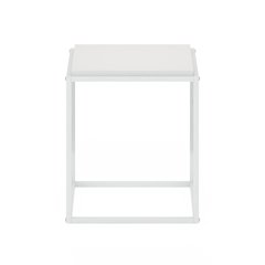 MORETTI Night Stand, 1-Tier Stackable Metal Frame Nightstand, Solid White