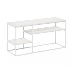 Moretti Modern Lifestyle TV Stand for TV up to 50 Inch, Solid White/White