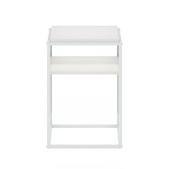 MORETTI Night Stand, 2-Tier with Open Shelf, Solid White