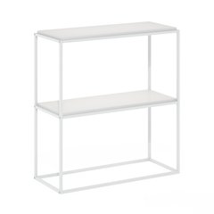 Moretti Modern Lifestyle Wide Stackable Shelf, 2-Tier, Solid White/White