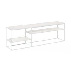 Moretti Modern Lifestyle TV Stand for TV up to 78 Inch, Solid White/White