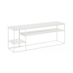 Moretti Modern Lifestyle TV Stand for TV up to 65 Inch, Solid White/White